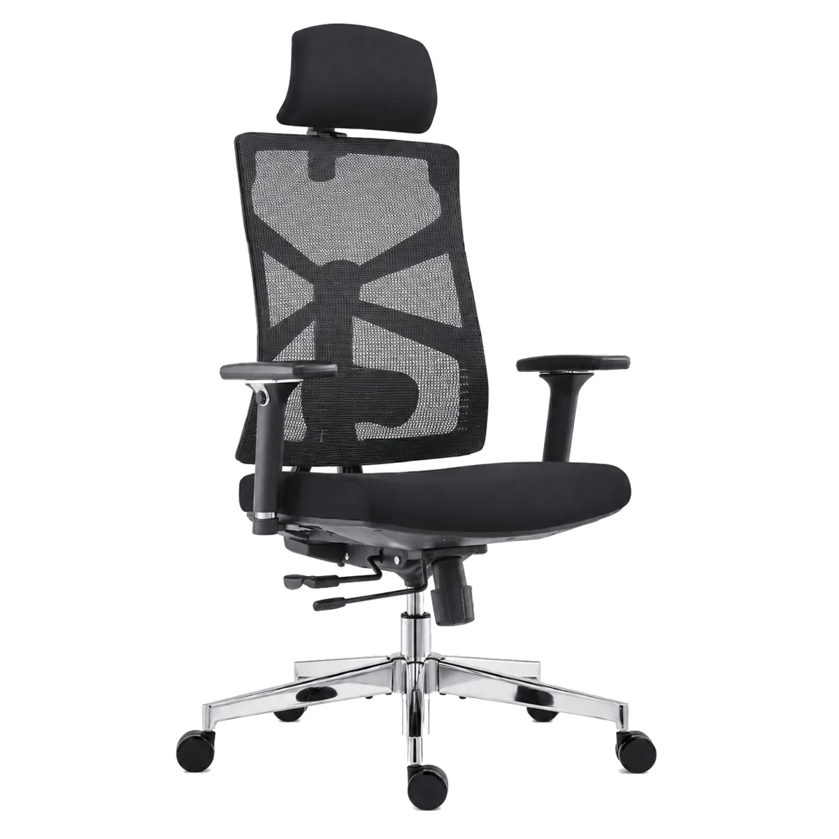 Silla de oficina ergonómica HOLLUDLE negra con reposabrazos 4D y reposacabezas